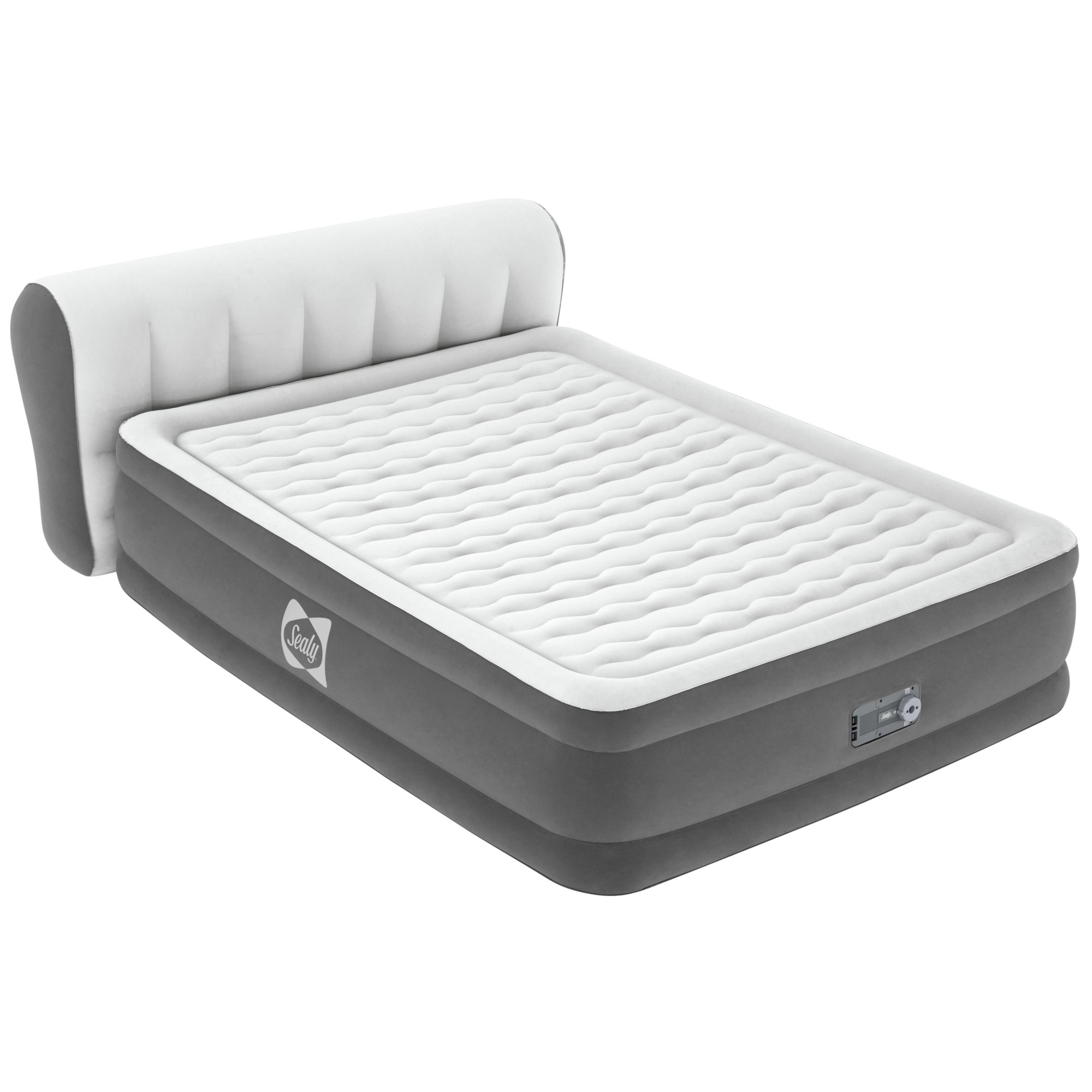 Sealy Tritech Queen Air Mattress with 31" Headboard and Built-In AC Pump, 18" Airbed with Carry Bag