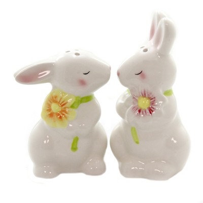 Tabletop 4.25" Bunny Friends Salt & Pepper Set Easter Spring C & F Enterprises  -  Salt And Pepper Shaker Sets