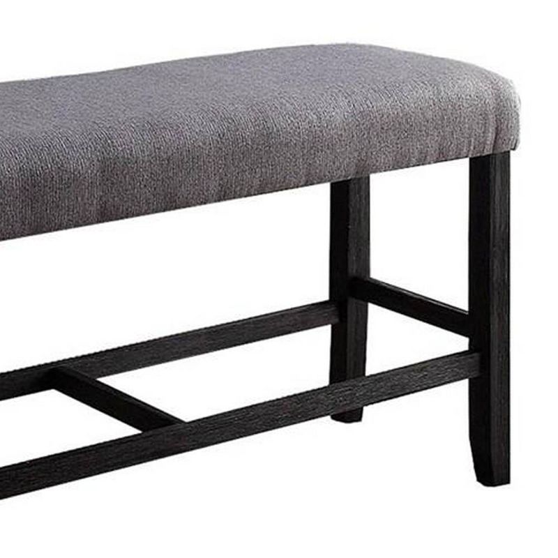 48&#34; Yelena Fabric Counter Height Bench Weathered Espresso - Acme Furniture, 6 of 8