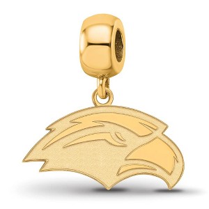 Black Bow Jewelry 14k Yellow Gold Plated Sterling Silver Southern Mississippi Golden Eagles NCAA Bead Charm - 1 of 4