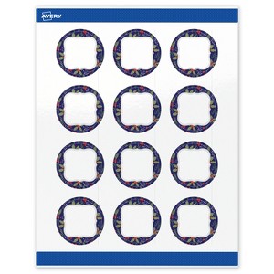 Avery Labels, 2" Diameter, Silver-Navy, Glossy, 120ct - 1 of 4