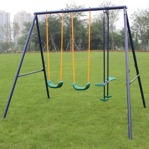 RUVALINO Playground Swings for Outdoor Swing Set, Children Outdoor Playset Place, Suitable for Garden, Courtyard, Blue,119”*74”*73" - 1 of 4