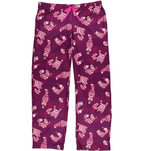 Seven Times Six Alice In Wonderland PJs Womens Cheshire Cat All Over Print Pajama Pants - 1 of 3