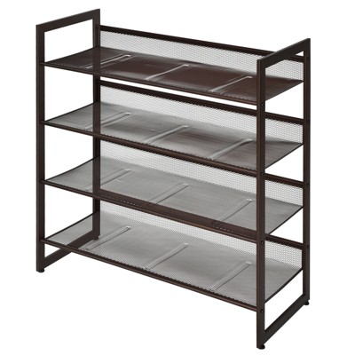 Tangkula Iron Shoe Shelf 2/3/4-Tier Space Saving Layered Shoes Shelving Shoes Storage Organizer