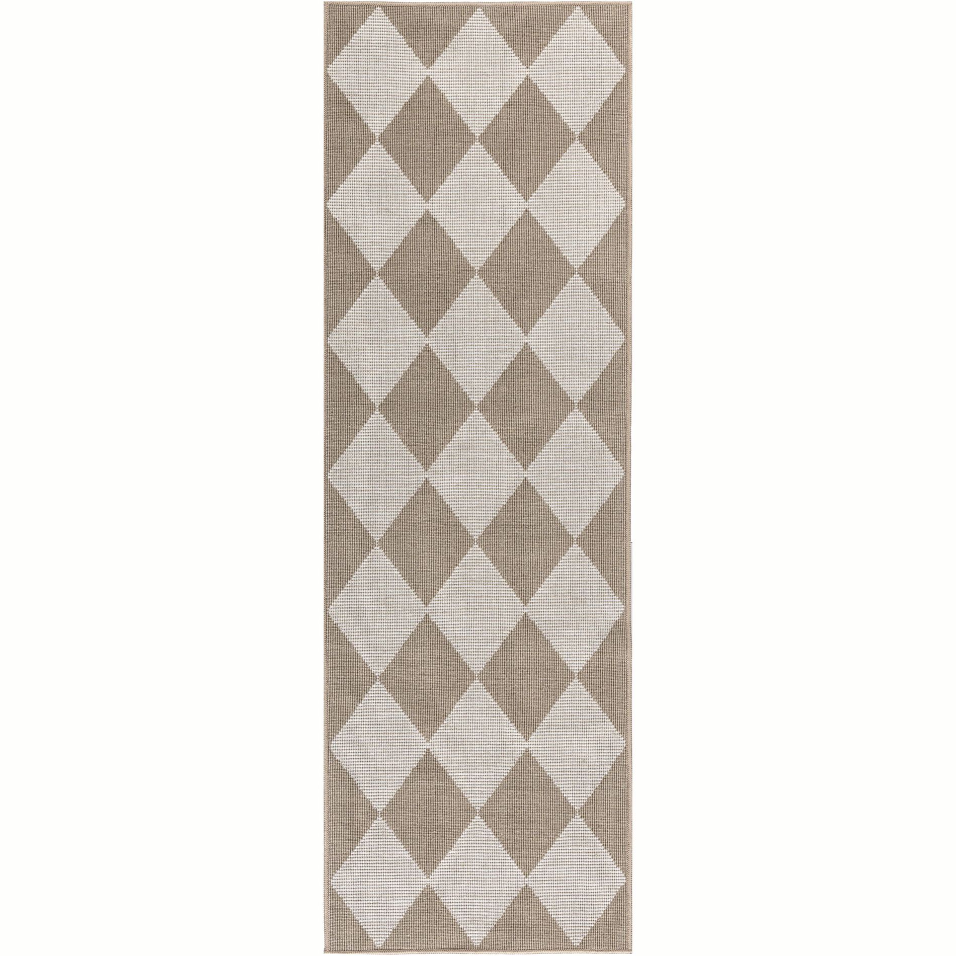 Nourison Washable Modern Jute 2'3" x 7'6" Natural Ivory Modern Indoor Non-Slip Flatweave Rug
