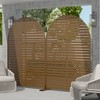 Spassway Outdoor Arched Metal Privacy Screen Garden Fence Panels Patio Trellis Room Divider Decorative Wall Panels Black/White/Brown - 3 of 4