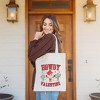 City Creek Prints Howdy Valentine Heart Canvas Tote Bag - 15x16 - Natural - 2 of 2