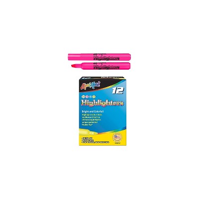 Liqui-Mark Tank Fluorescent Highlighter Chisel Tip Pink Dozen (60622)