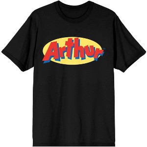 Arthur Cartoon Symbol Men's Black Short Sleeve Graphic Tee Shirt - 1 of 3