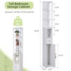 VECELO Tall Bathroom Cabinet with Adjustable Shelves, Slim Storage Cabinet with Toilet Paper Scroll & Small Drawer, Black/White - 3 of 4