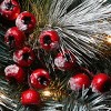 7.5' Prelit Flocked Hinged Glacier Pine Artificial Christmas Tree with Cones & Berries Dual Color Twinkle Lights - National Tree Company - 3 of 4