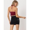 Allegra K Women's Tie Neck Sleeveless Sheer Club Party Glitter Crop Top - 3 of 4