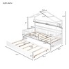Twin Size House Bed w/2 Drawers and Storage Shelves, Wood Family Bed with Roof & Fence Rails Playhouse Tent Bed Frame, Multiple-Function Daybed - 4 of 4