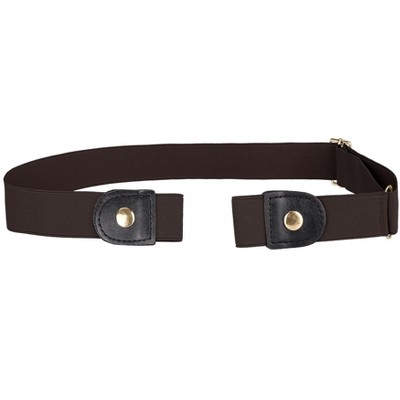 INSPIRE CHIC Women's No Buckle Invisible Elastic Snap Button Belts for Jeans Pants