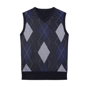 Gioberti Men's Super Soft Diamond Knitted Sleeveless Vest - 1 of 3