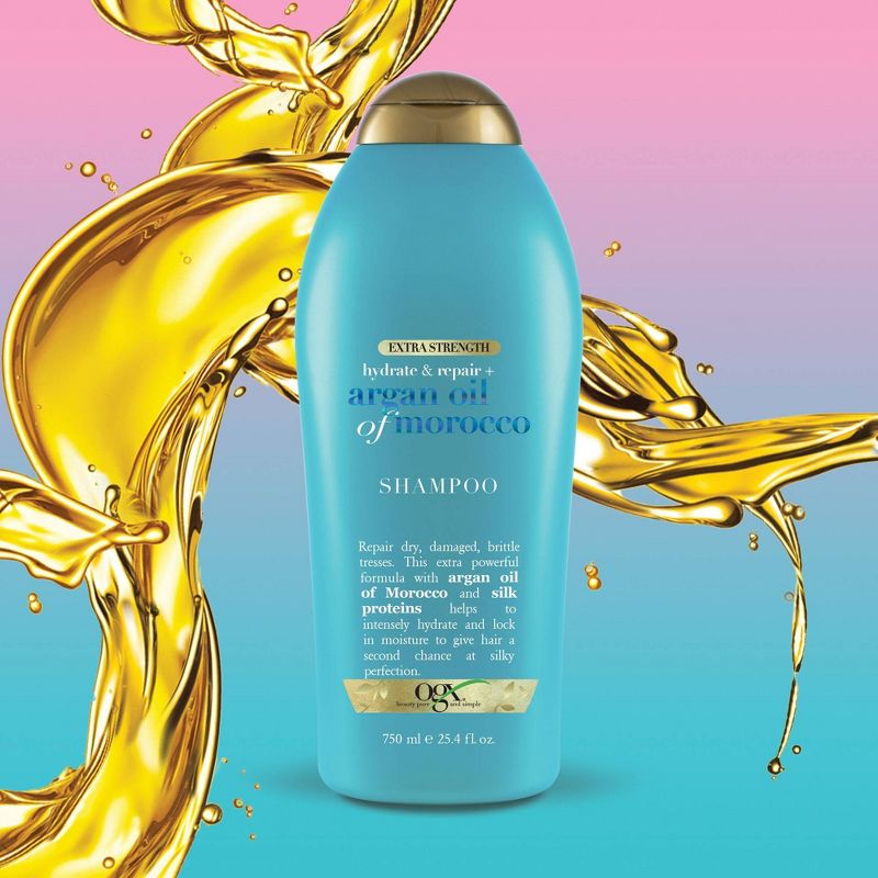 OGX Extra Strength Argan Oil of Morocco Shampoo for Dry, Damaged Hair - 25.4 fl oz, 4 of 5