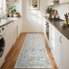 2x6FT Modern Washable Area Rug for Living Room, Floral Printed Floor Rug with Non Slip Backing, Low Pile Stain Resistant Carpet for Dorm Office - 2 of 4