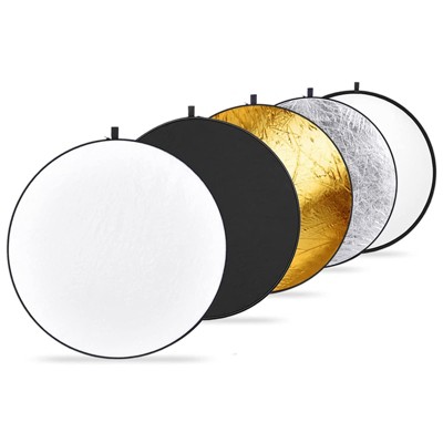 MaseiKar 43 Inch/110 Centimeter Light Reflector Diffuser 5 in 1 Collapsible Multi Disc with Bag-Translucent,Silver, Gold,White,and Black