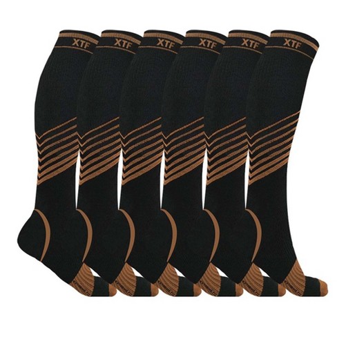 Black & Gold Copper Infused Compression Socks