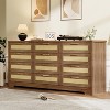 GAOMON 12 Drawer Dresser for Bedroom, Modern Rattan Chest of Drawers, Wood Storage Organizer with Rattan Panel Drawers - 3 of 4
