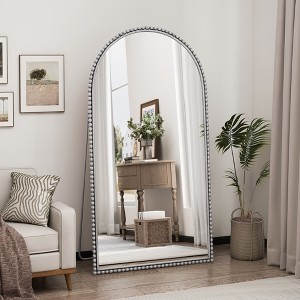 GlasFlength Full Length Mirrors, Wall-Mounted Full-Length Metal Frame Mirror for Bathroom, Bedroom, and Decor, Silver, 35.43"*2"*65.75" - 1 of 4