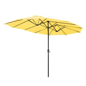 Yescom 14' Double-sided Twin Patio Umbrella Sun Shade UV30+ Water Fade Resistant Crank Outdoor Garden Market - 1 of 4