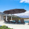 PURPLE LEAF 15ft Patio Market Umbrella and Base Double-Sided Rectangle Outdoor Table Sun Umbrellas with Crank - 2 of 4