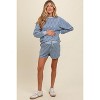 Pinkblush Blue Checkered Plaid Pullover Shorts Maternity Set - 2 of 4