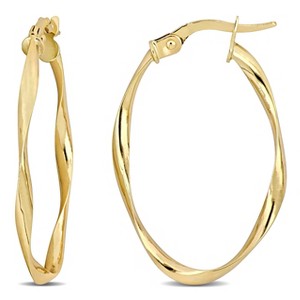 EVERLY JEWELRY | 10k Yellow Gold Twisted Hoop Earrings - 1 of 4