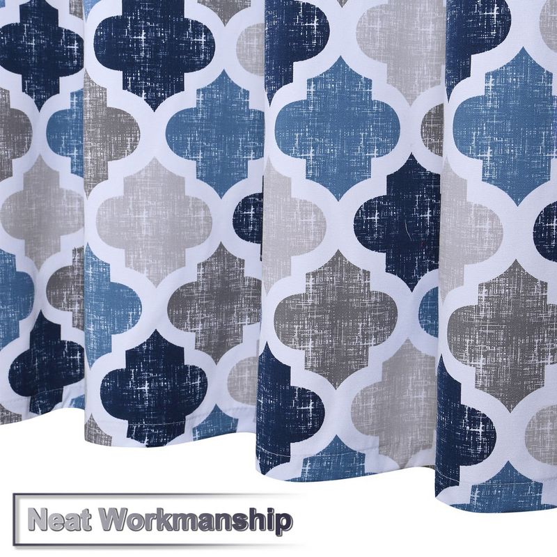 Quatrefoil Print Cotton Blend Fabric Shower Curtain, 5 of 6