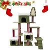 Angel Sar 74.5'' Christmas Themed Cat Tree Tower with Multi-Level Platforms, Cozy Hideaways & Scratching Posts, Festive Cat Furniture for Indoor Cats - 2 of 4