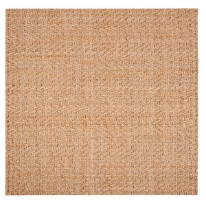 Natural Solid Woven Square Area Rug 6