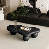 UPHA 40-Inch Modern Cloud-Shaped Coffee Table with Black Top and 3 White Ball Legs for Living Room - 3 of 4