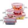 7-Pack Glass Food Storage Containers Set (1,2,4 Cup) with Airtight Locking Lids - 2 of 4