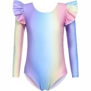 Arshiner Ruffle Long Sleeve Leotard for Girls Ballet Leotards Low Back Gymnastic Dance Outfits for Toddler - 1 of 4