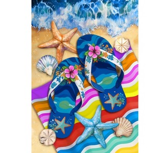 Briarwood Lane Summer House Flag 40x28 For Outdoor Flip Flop Haven For Summer House Flag - 1 of 4