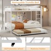 Okak Queen/Full Tube Iron Bunk Bed with Ladders & Rolling Trundle,Contemporary Bed Frame for Bedroom,Dormitory - 4 of 4
