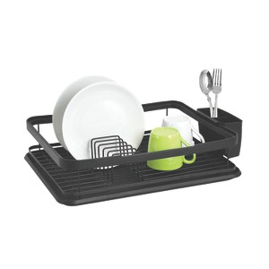 Trio Home 3-Piece Kitchen Counter Dish Drying Rack, Removable Utensil Holder and Drainboard, Stainless steel - 1 of 3