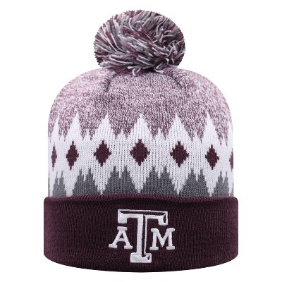 NCAA Texas A&M Aggies Men's Jagged Knit Cuffed Beanie with Pom