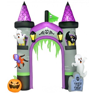 Outsunny 11.8' H Large Halloween Inflatable Archway Ghost Bat Pumpkin Spider, Halloween Decoration with LED Lights for Garden Indoor Outdoor - 1 of 4