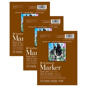 Strathmore 400 Series Marker Pad, Glue Binding, 24 Sheet, 6x8 inch, Pack of 3 - 1 of 2