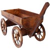 Grungis Wooden Planters Bed for Outdoor Plants,Wagon Flower Planter Pot Stand with Wheels for Garden Porch and Patio - 4 of 4