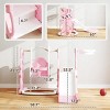 4 in 1 Toddler Slide and Swing Set with Climber, Basketball Hoop, Rabbit Themed Kids Playset for Ages 1.5-4, Pink - 3 of 4