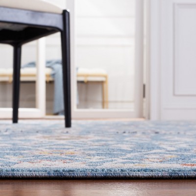 Sierra Blue and Ivory Hand-Knotted Synthetic Area Rug