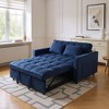 Sapphtopaz Corduroy Couch Sofa - Double Sleeper with Pull-Out Bed, 2 Pillows & Side Storage, Upholstered Furniture for Living Room, Bedroom & Guest - 3 of 4