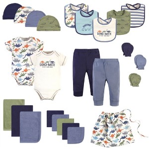 Touched by Nature Baby Boy Organic Cotton Layette Set and Giftset, Bold Dinosaurs, 0-6 Months - 1 of 4