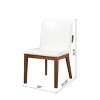 Set of 2 Modern Arm Dining Chairs, Wood Frame with Glossy PU Leather Upholstery for Kitchen, Dining Room, or Contemporary Seating Areas-Maison Boucle - 4 of 4