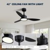 Ludomide 42 Inch Black Ceiling Fans with Lights and Remote/APP/Wall Switch, Downrod Mount Chandelier Fan - 4 of 4