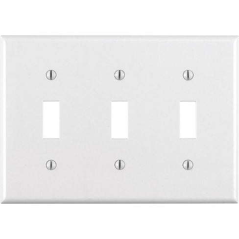 Leviton White 3 gang Thermoset Plastic Toggle Wall Plate (Pack of 10) - image 1 of 1