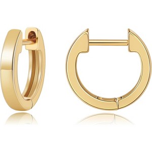 Gold Huggie Earrings for Women, 14K Real Gold Plated, Small Hoop Earrings Cartilage Ear Cuff - 1 of 4